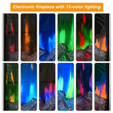 Lovinouse Smart Electric Fireplace, Small Black Electric Fireplace with 12 Color Adjustable Flames, 5-Level Brightness, 3-Level Heating, 8 H Timer, Remote Control, Touch Screen and Log & Crystal,1500w Lovinouse