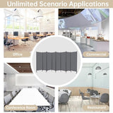 Room Divider 8 Panel Room Dividers/Wheels, Fabric Room Divider Panel for Office Room Partitions and Dividers, Portable Partition Wall Divider for Room Separation, Freestanding Privacy Screen Indoor HOMSCREENER