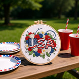 Embroidery Kit for Beginners & Adults Starter Kit, Cross Stitch Kits,DIY Hand Embroidery Needlepoint Set with Hoop, Pre-Printed Fabric, Threads and Instructions (USA)