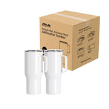 PYD Life Sublimation Tumblers Blanks 25 OZ White Coffee Travel Car Stainless Steel Tumbler Cups with Leakproof Lid and Handle, Sublimation Mugs for Cricut Mug Press and Tumbler Heat Press Print 2 Pack PYD Life