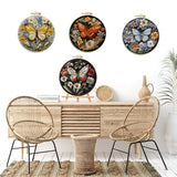 LB 4 Pack Colorful Butterfly Embroidery Kit for Beginners Nature Flower Beginner Embroidery Kit for Adults DIY Starter Kit with Embroidery Hoop Colorful Threads Tools Step by Step Instructions