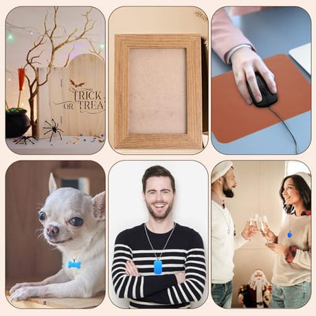 Tondiamo 118 Pcs Laser Material Engraving Explore Kit Laser Engraving Blanks Set Including Acrylic, Wood, Metal, PU Leather, Rock Materials for Laser Engraver Crafting Tondiamo