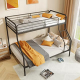 Giantex Metal Bunk Beds Twin Over Full Size, Heavy Duty Bunk Bed for Teens Adults with Ladder & Guardrails, Space Saving Metal Bunk Bed for Dorm, Bedroom, Apartment, No Box Spring Needed (Black) Giantex