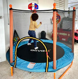 Ativafit 60'' Rebounder Trampoline Indoor Outdoor for Kids Ages 1-8, 5 FT Recreational Toddler Trampoline with Safety Enclosure Net Gifts with Basketball Hoop Dartboard Ocean Ball for Fun ATIVAFIT