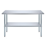 AmGood 18" X 60" Stainless Steel Work Table | Metal Kitchen Food Prep Table | NSF AmGood