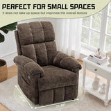 Korser Recliner Chair, Living Room Recliner Chairs for Adults, Small Recliners for Small Spaces, Upholstered Manual Recliner with Side Pockets, Modern Nursery Chair for Living Room, Chenille, Brown