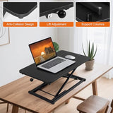 Raathionty Standing Desk Converter Adjustable Height,Keyboard Riser for Stand Up Desk Riser,Computer Keyboard Stand for Desktop,Ergonomic Sit Stand Computer Workstations Black Size 23.6 Inch Raathionty