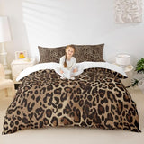 Erosebridal Leopard Print Comforter Cover King Cheetah Bedding Set Geometric Duvet Cover African Safari Animal Quilt Cover for Kid Boy Men Room Decorative Ultra Soft Breathable Erosebridal