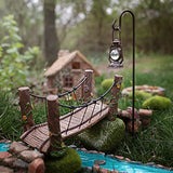 Treasure Gurus Rope Wooden Bridge Outdoor Fairy Garden Ornament Miniature Dollhouse Decor Accessory WoodArtSupply