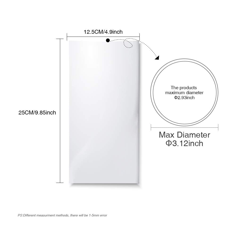 PYD Life 50 PCS Sublimation Shrink Wrap Sleeve White Bags 10 x 5 Inch for Print by Oven,Sublimation Shrink Wrap Film for 20 OZ Sublimation Skinny Tumbler,Heat Transfer Shrink Wrap PYD Life