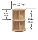 Heehee 2 Rotating Bookshelf 360 Display Floor Standing Bookcase Storage Rack for Kids&Adults Multi-Functional Bookshelf Organizer (2-Tier) Heehee