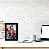 4x6 Picture Frame Set of 5, Wood Photo Frames for 4x6 Pictures Wall Gallery Black 4x6 Frames Tabletop or Wall Mount Display for Prints, Photos, Paintings, Landscape and Kids Artwork (Black) HappyHapi