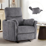 Furnimart Oversized Manual Recliner Chair for Adults, 30" Extra-Wide Corduroy Recliner with Chunky Cushion, High Back & Padded Armrests, Comfy Chair for Living Room, Bedroom, Home Heater(Gray)