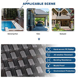 Kullavik Outdoor Patio Furniture Set 6 Pieces Sectional Rattan Sofa Set Brown PE Rattan Wicker Patio Conversation Set with 5 Navy Blue Seat Cushions and 1 Tempered Glass Table Kullavik