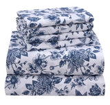 RUVANTI 6 Pcs Cotton Sheets - 100% Natural Cotton Soft, Lightweight & Breathable Crispy Percale Bed Sheets, Queen Sheet Set 16" Deep Pockets, Wild Flower RUVANTI