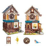 UFLJPKS Book Nook Kit for Adults and Teens, DIY Miniature House Kit with Led Light, 3D Wooden Puzzles for Adults, Wood Gifts for Family and Friends(Cuckoo House)