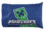 Jay Franco Kids Sheet Set with Fitted, Flat Sheets & Pillow Cover - Ultra-Soft Bedding with Pillowcase for Room Decor, Multi - Minecraft, 3 Piece Twin Jay Franco
