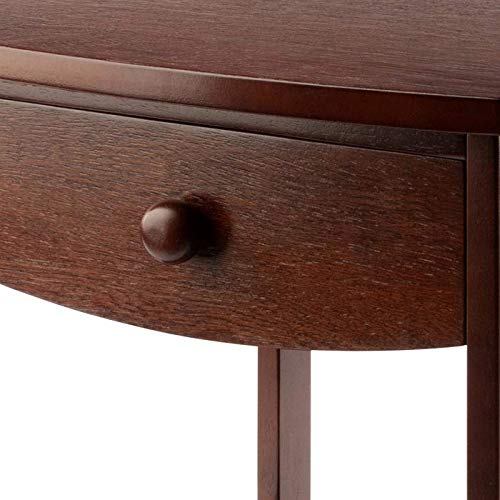 Winsome 22 x 18 x 18-Inch Wood Curved End Table/Night Stand With One Drawer, Brown (94918) Winsome