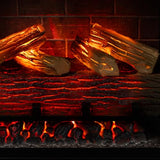 Modern Ember Uptown 23" Smart Electric Fireplace Insert, Alexa/WiFi Enabled - Includes Remote, 1,000 Sq Ft Electric Heater with Realistic Ember Bed & Log Set, Brick Background Modern Ember