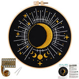 Louise Maelys Tarot Embroidery Kits for Beginners with Moon Pattern,Adults Starter Cross Stitch Kit DIY Needlepoint