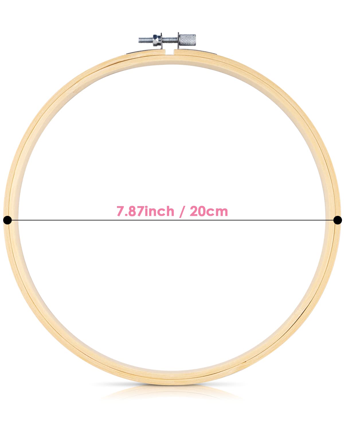 3 Pieces Embroidery Hoops, 8 inch Bamboo Frame Circle Cross Stitch Hoop Ring Embroidery Hoops Set for Embroidery and Cross Stitch TINDTOP