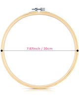 3 Pieces Embroidery Hoops, 8 inch Bamboo Frame Circle Cross Stitch Hoop Ring Embroidery Hoops Set for Embroidery and Cross Stitch TINDTOP