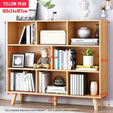 IOTXY Pear Yellow 3-Tier Wooden Open Shelf Bookcase with 8 Cubes IOTXY