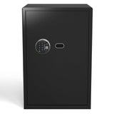 Grimtron Biometric Gun Safe (3.46 cu. ft.) – Quick Access Multiple Handgun Storage with Fingerprint & Backlit Keypad, Secure Pistol Safe Box with Door Organizer & Gun Rack Grimtron