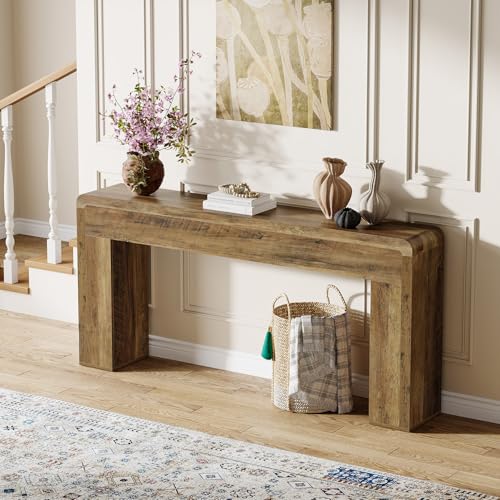 Tribesigns 70.9-Inch Extra Long Console Table, Rustic Wooden Sofa Table Behind Couch, Farmhouse Entryway Console for Living Room, Entryway, Hallway, Foyer (Brown) Tribesigns