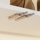 WOODTIME 78.7" H Display Storage Cabinet with Tempered Glass Doors & 3-Color Light, Wooden Curio Cabinet Bookcase Bookshelf with 4-Tier Shelves & 2 Drawers for Home Office Living Room Salon, White WOODTIME