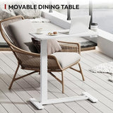 SANODESK Mobile Standing Desk with Hidden Wheels,Pneumatic Laptop Desk Rolling Computer Cart Movable Height Adjustable Small Sit Stand Desk for Home Office(27.6" W x 15.7" D, White) SANODESK