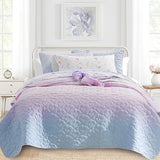 SCHNAUZER HOME Quilt Set Full Queen Size 3 Piece, Bailey Pattern Printed Bedding Coverlet Set, Lightweight Soft Reversible Bedspread Sets for All Season (1 Quilt & 2 Pillow Shams) SCHNAUZER HOME