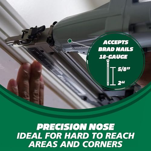 Metabo HPT Pro Brad Nailer Kit, 18 Gauge, High Grade Aluminum Magazine, Accepts 5/8-Inch To 2-Inch Brad Nails, NT50A5 - WoodArtSupply