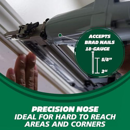 Metabo HPT Pro Brad Nailer Kit, 18 Gauge, High Grade Aluminum Magazine, Accepts 5/8-Inch To 2-Inch Brad Nails, NT50A5 - WoodArtSupply