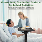 UPGRAVITY Adjustable Overbed Bedside Table - 90° Tiltable Mobile Standing Desk Portable Rolling Computer Cart Movable Desk for Laptop Bed Sofa Side Table Hospital Home Use(15.8" W x 31.5" D, Black) UPGRAVITY