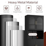 Kubohogar 75" Tall Kitchen Pantry Cabinet, Metal Storage Cabinets with Acrylic Doors and Adjustable Shelves, Hutch Cabinet with Storage, Black Microwave Stand Cabinets for Dining Living Room Kubohogar