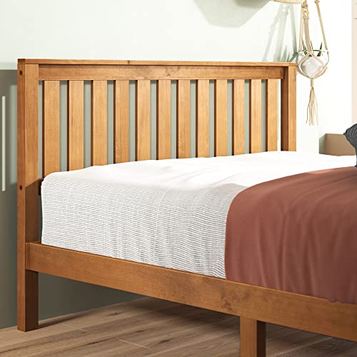 Zinus Alexia Rustic Pine Wood Bed Frame with Headboard - No Box Spring Needed, Easy Assembly - WoodArtSupply