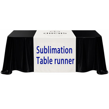 1 PCS Sublimation table banner 72" x 24" White 100% polyester table runner Sublimation Blanks personalized table runner with logo,Table Decor, Party Decor, Vendor Booth, Blank Banner (1 PCS)