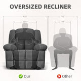 LPFLPF Oversized Recliner Chair,Wide Manual Recliner,Lounge Chair for Living Room,Theater Seating for Big Man, Grey LPFLPF
