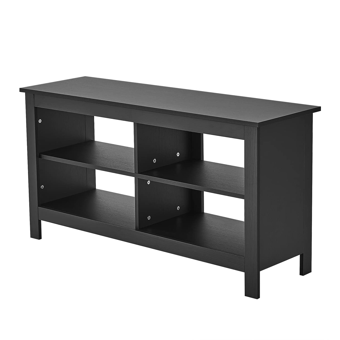 Panana Black TV Stand for 50 inch TV, Storage Shelves, Entertainment Center, Media Console, Living Room, Bedroom - WoodArtSupply