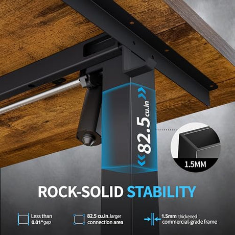 BIZUM Electric Standing Desk, 55" x 24" Height Adjustable Desk, Rustic Brown Sit to Stand Desk Memory Gaming Computer Workstation for Home Office BIZUM