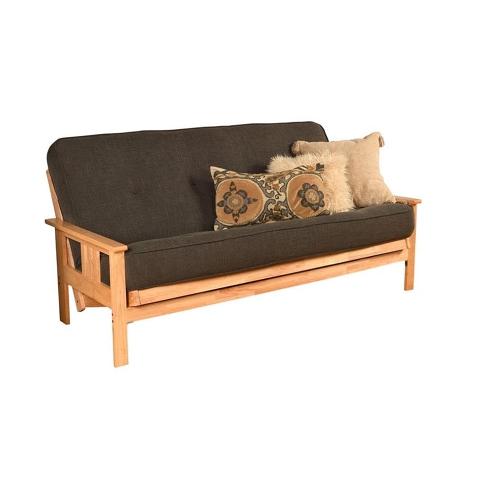 Kodiak Furniture Full Linen Fabric Futon Mattress in Charcoal Gray-Frame Not Included Kodiak Furniture