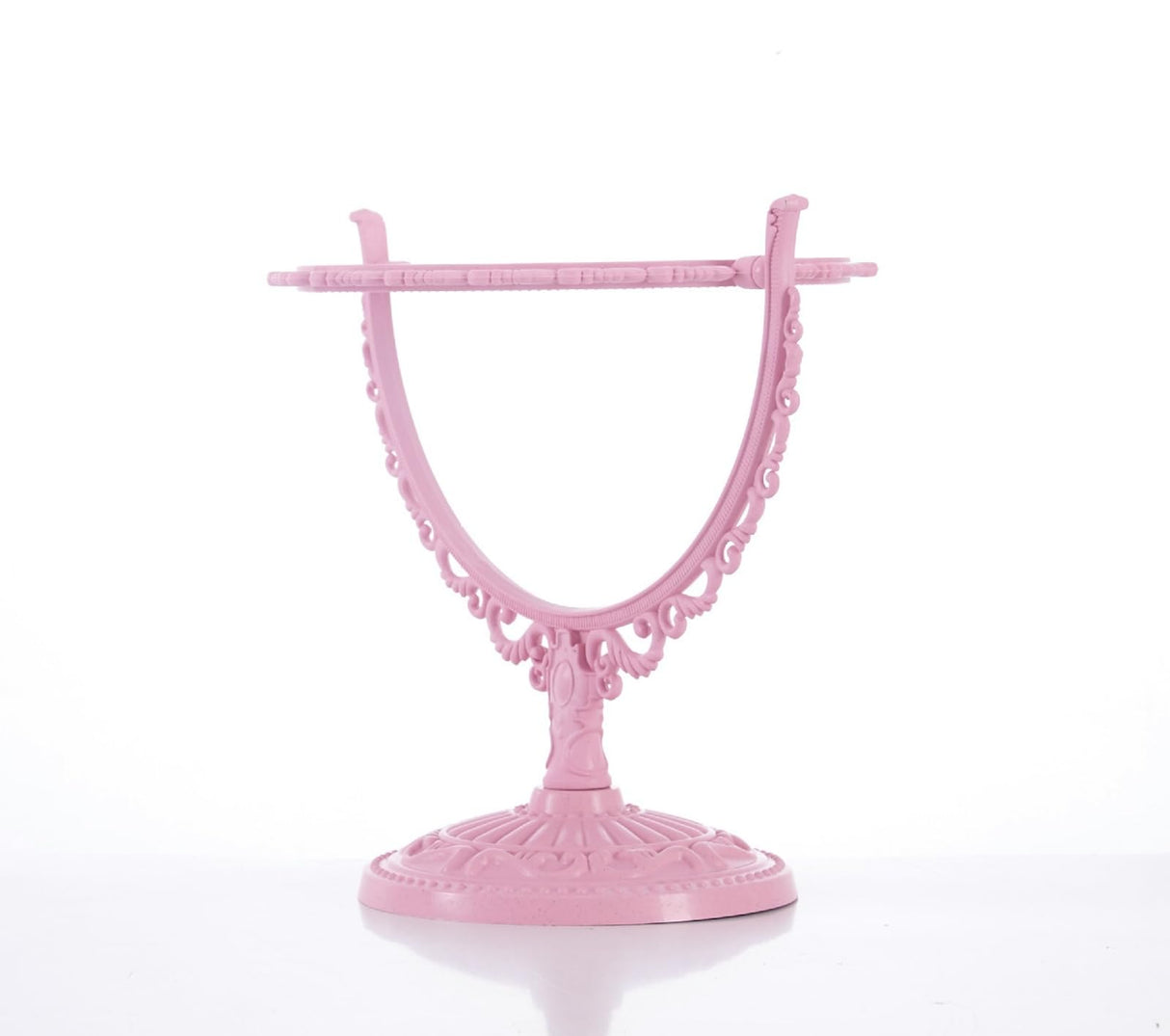 JDPEYI-Pink Heart Shaped Mirror - Coquette Room Decor for Desk & Vanity -Double-Sided Rotatable Cute Magnifying Mirror with Stand JDPEYI