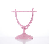 JDPEYI-Pink Heart Shaped Mirror - Coquette Room Decor for Desk & Vanity -Double-Sided Rotatable Cute Magnifying Mirror with Stand JDPEYI