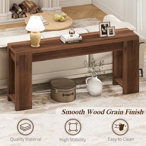Curlaky 71" Extra Long Console Table, Wood Farmhouse Entryway Table, Plank and Beam Console Tables for Living Room, Entry, Entrance, Behind Couch, Hallway, Foyer, Narrow Sofa Tables for Front Doo Curlaky