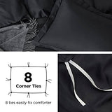 Bedsure Duvet Cover Twin/Twin XL Size - Soft Double Brushed Bedding Set for Kids & Adults, Zipper Closure, 2 Pieces, Includes 1 Duvet Cover (68"x90") & 1 Pillow Sham, NO Comforter, Black Bedsure