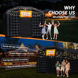 Step4Fun Large Black Inflatable Night Club 18x16x12 Ft Party Tent with Logo Area Disco Cube for Wedding Birthday Raves Dance Floor Yard Party Step4Fun