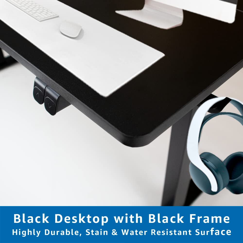 Lifetime Home Height Adjustable 48" Electric Standing Desk - Upgraded Ultra Durable Home Office Large Rectangular Computer or Laptop Sit Stand Workstation Table - 48 x 24 inches, Black Lifetime Home