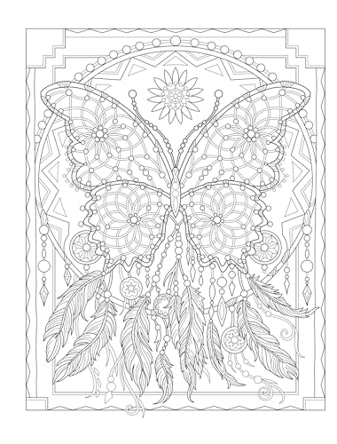 Creative Haven Butterflies Flights of Fancy Coloring Book (Adult Coloring Books: Insects) Dover Publications