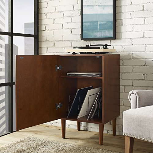 Crosley Furniture Everett Record Player Stand with Storage for Vinyl Records, Mahogany Crosley